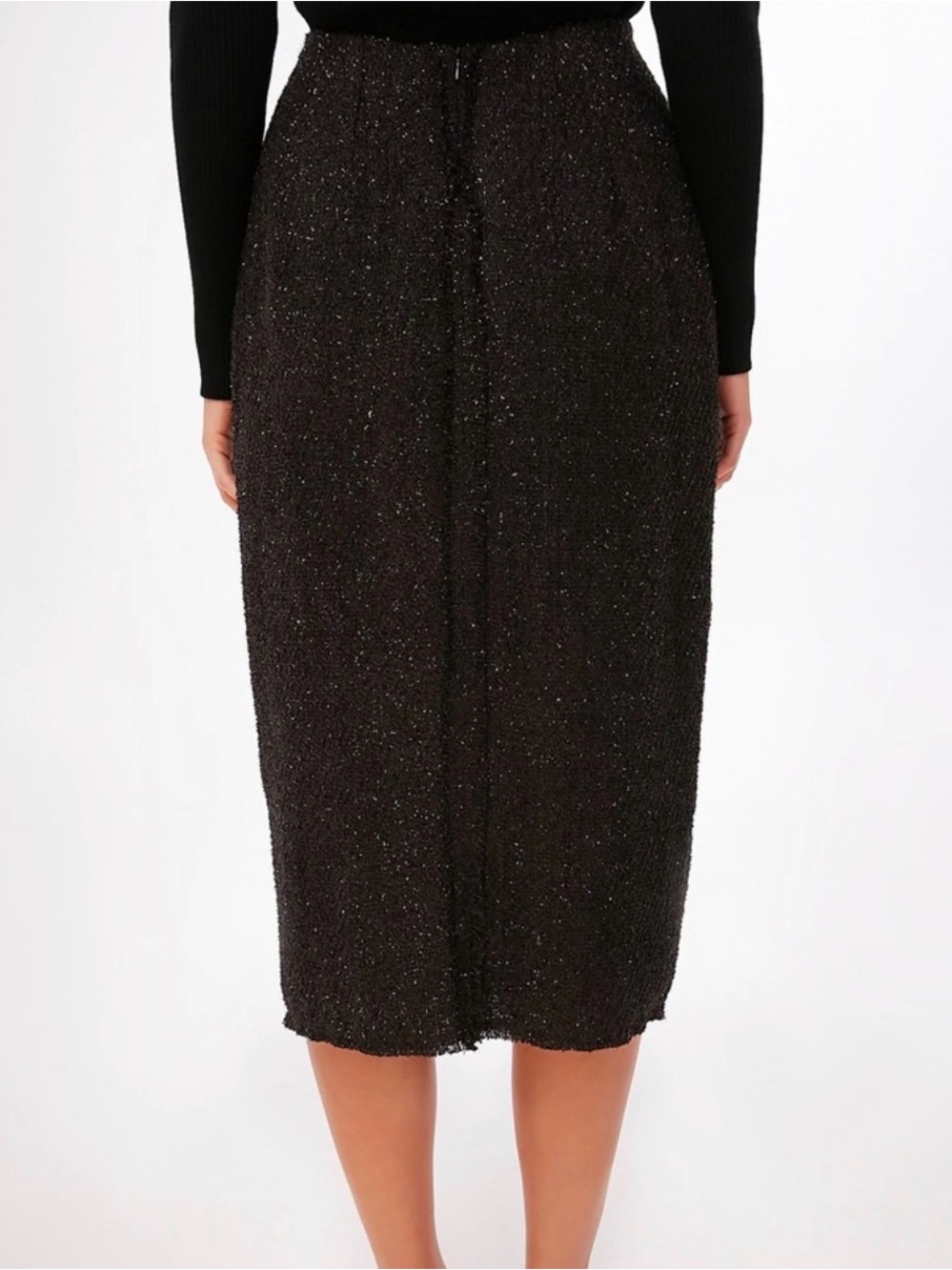 Tuckernuck Pomander Place Black Metallic Tweed Midi Skirt - Picture 2 of 9